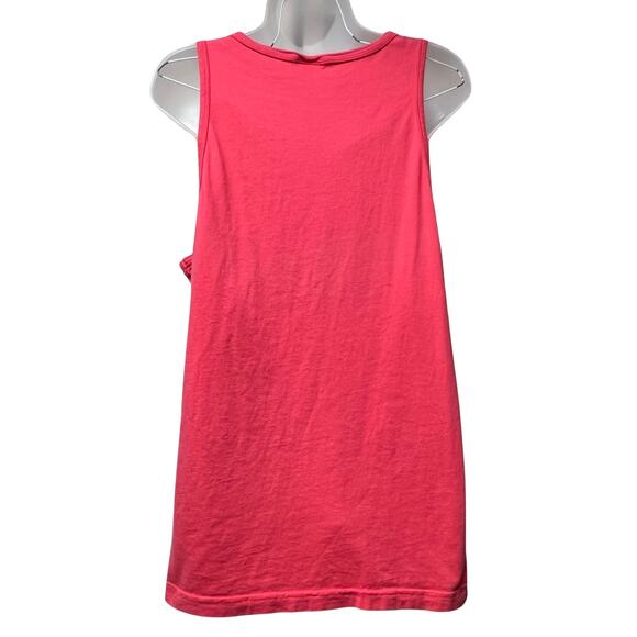 Gamma Phi Beta Sorority Coral Pink Cotton Tank Tropical Print Size Medium - Picture 2 of 4
